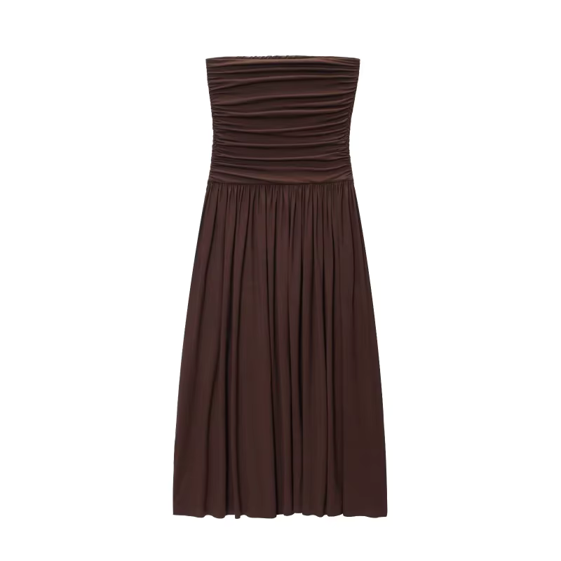 Brown Strapless Dress