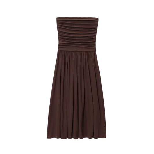 Brown Strapless Dress