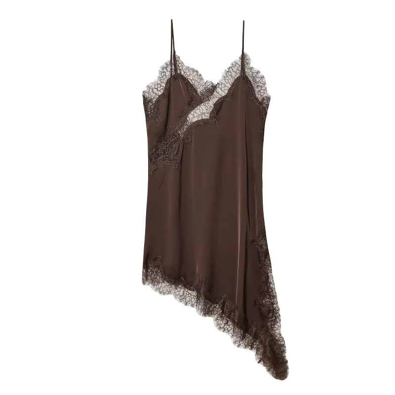 Brown Satin Dress
