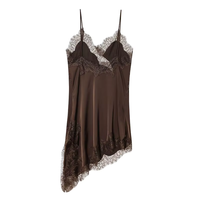 Brown Satin Dress