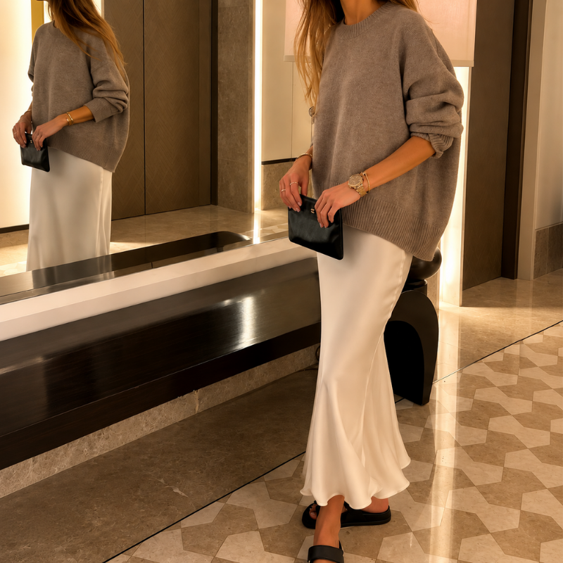 Long Satin Skirt