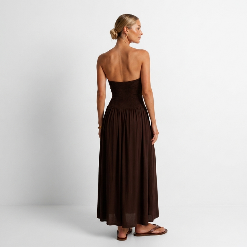 Brown Strapless Dress